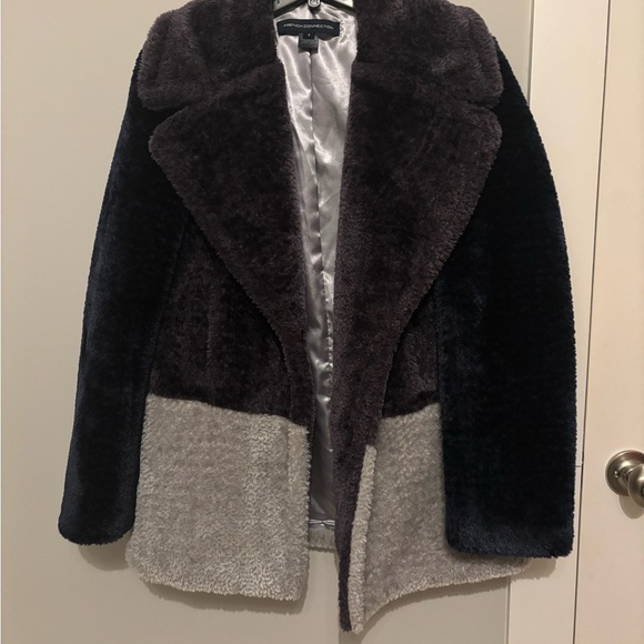 French Connection Jackets & Blazers - French Connection Blue and Grey Teddy Jacket